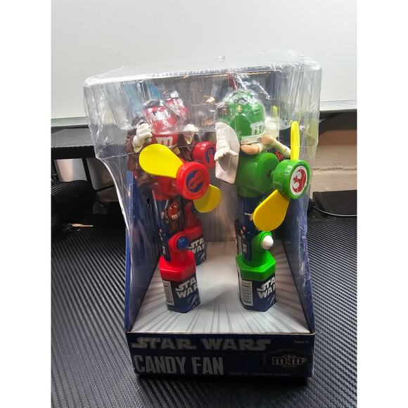 Star Wars M&M 4 character Candy Dispenser Portable Spinning Handheld Fans - Picture 1 of 6